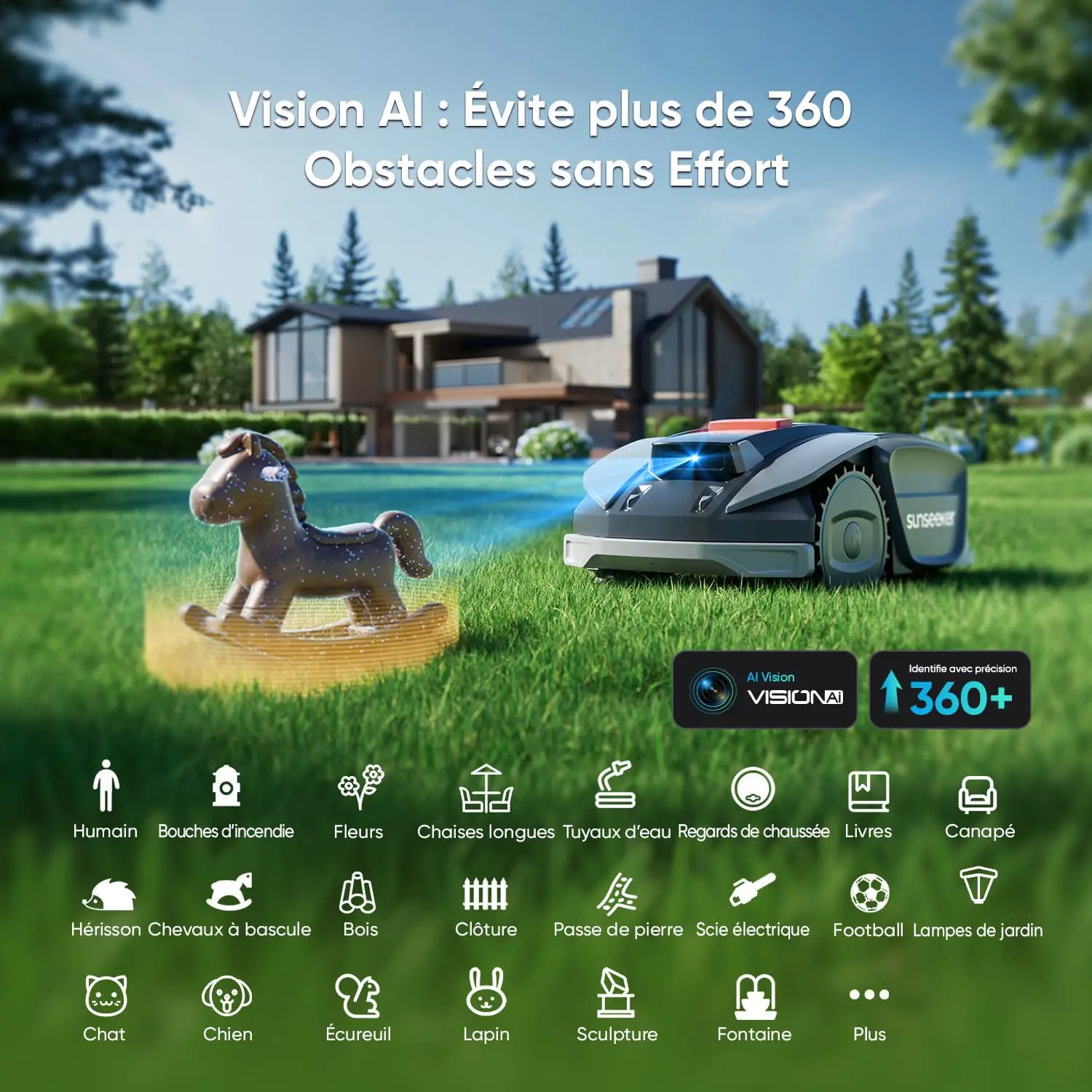 Robot tondeuse gris 800 m² vue 7
