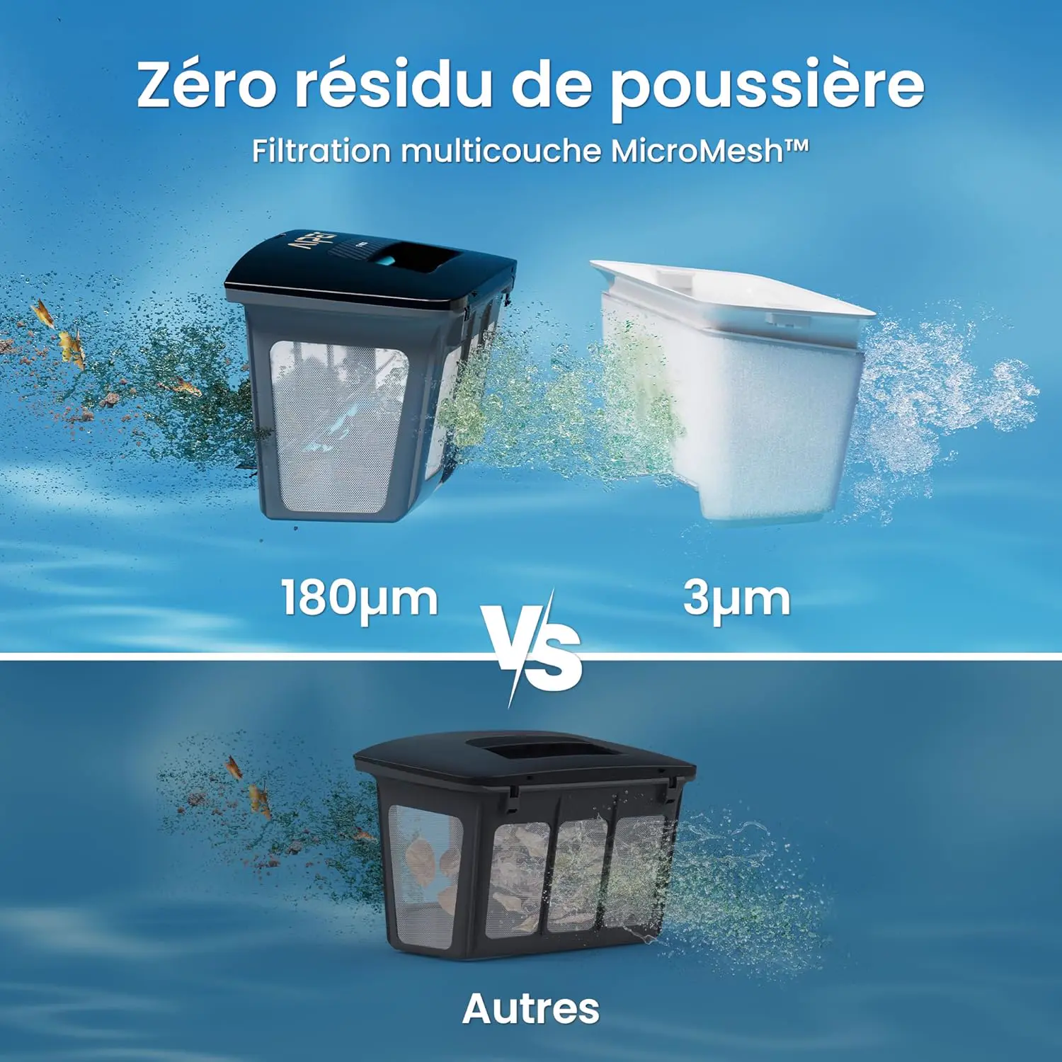 Robot piscine sable 200 m² vue 7