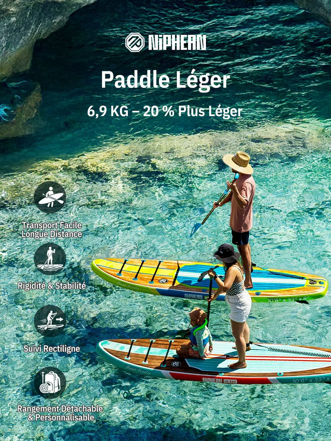 Paddle gonflable Niphean Paddle Gonflable Adulte avec Tous Les… vue 2