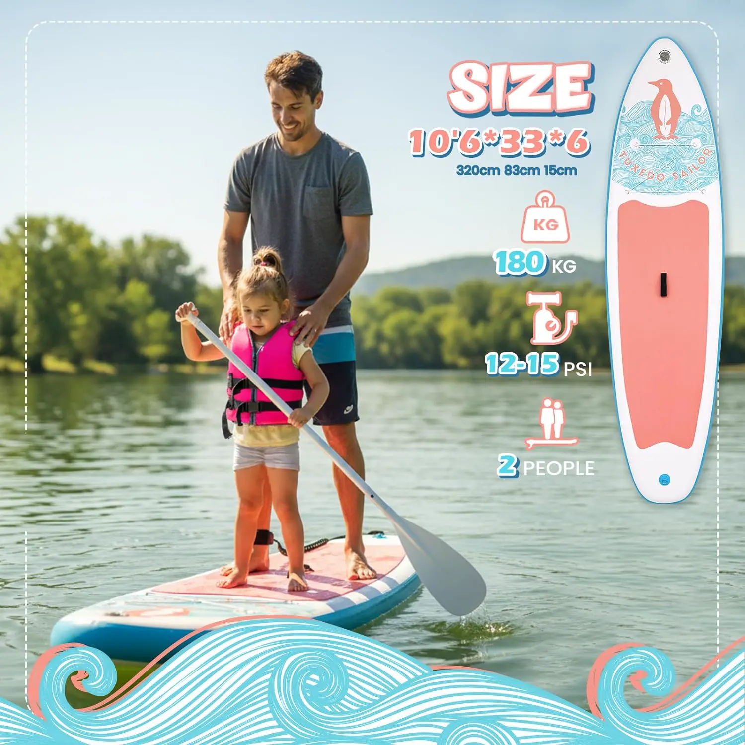 Paddle gonflable Tuxedo Sailor Paddle Gonflable Adulte vue 2