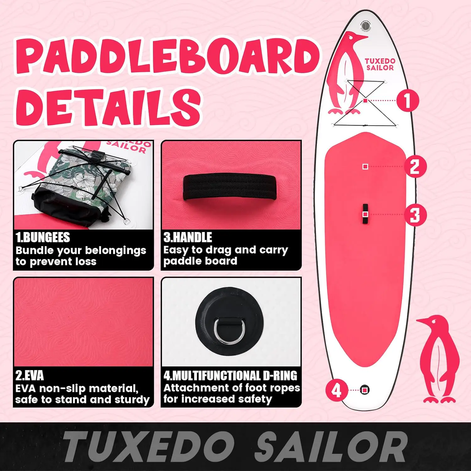 Paddle gonflable Tuxedo Sailor Paddle Gonflable Adulte vue 3