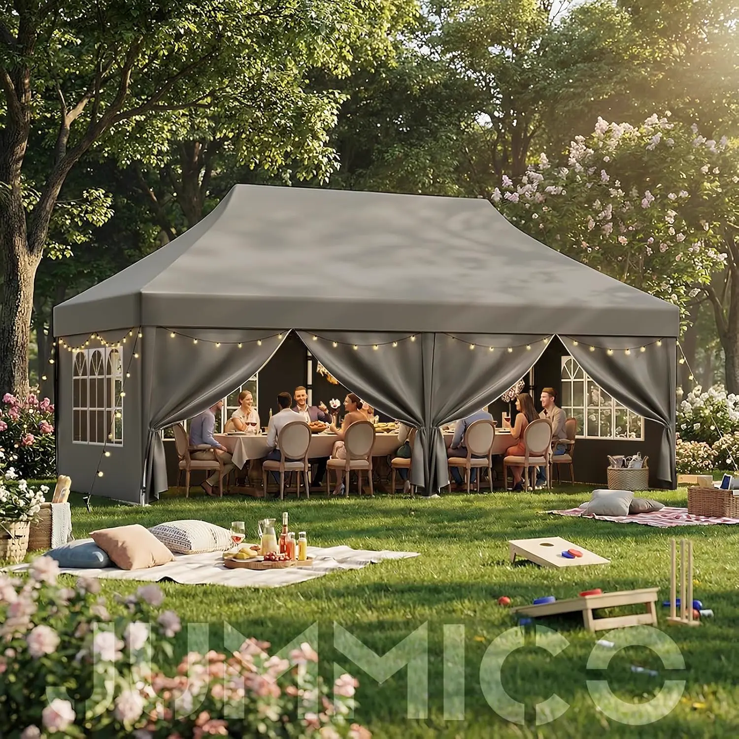 Tonnelle gris 3 x 6 m vue 7