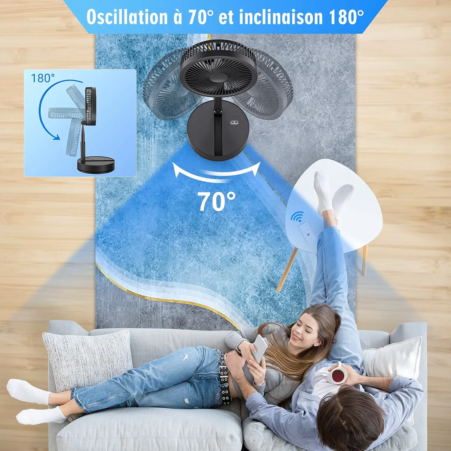 Ventilateur noir vue 2
