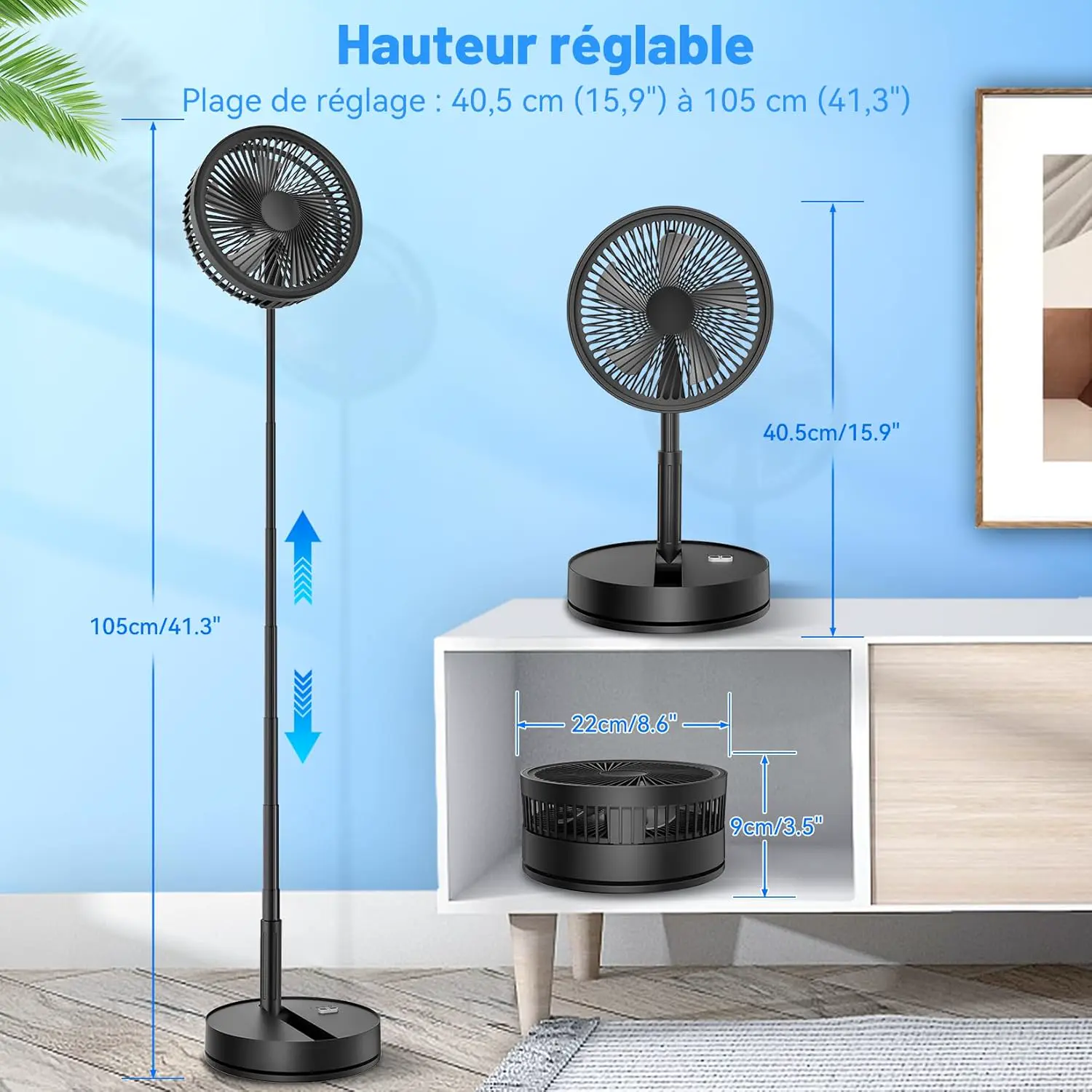 Ventilateur noir vue 4