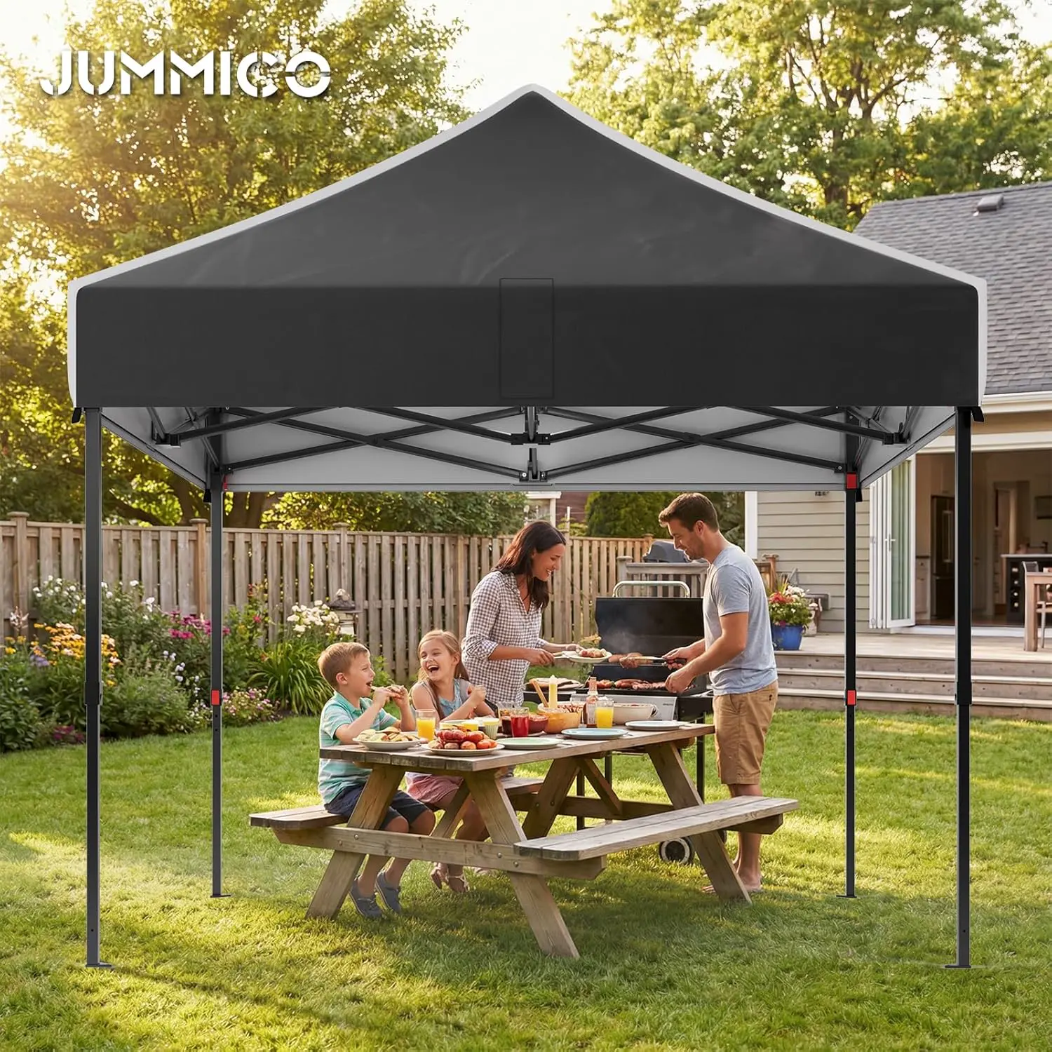 Tonnelle en métal noir 3x3m vue 7