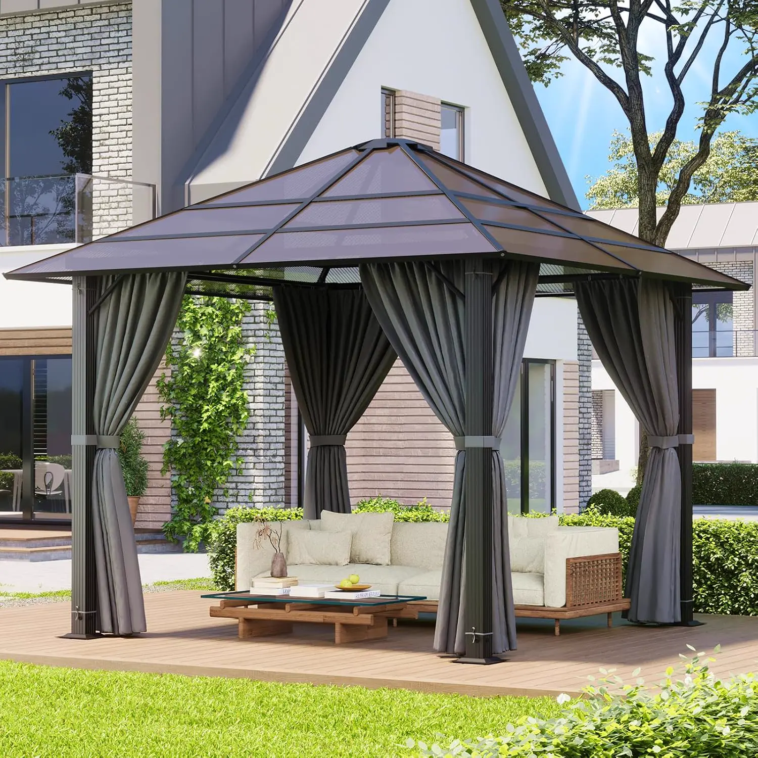 Pergola en aluminium 3x3m vue 4