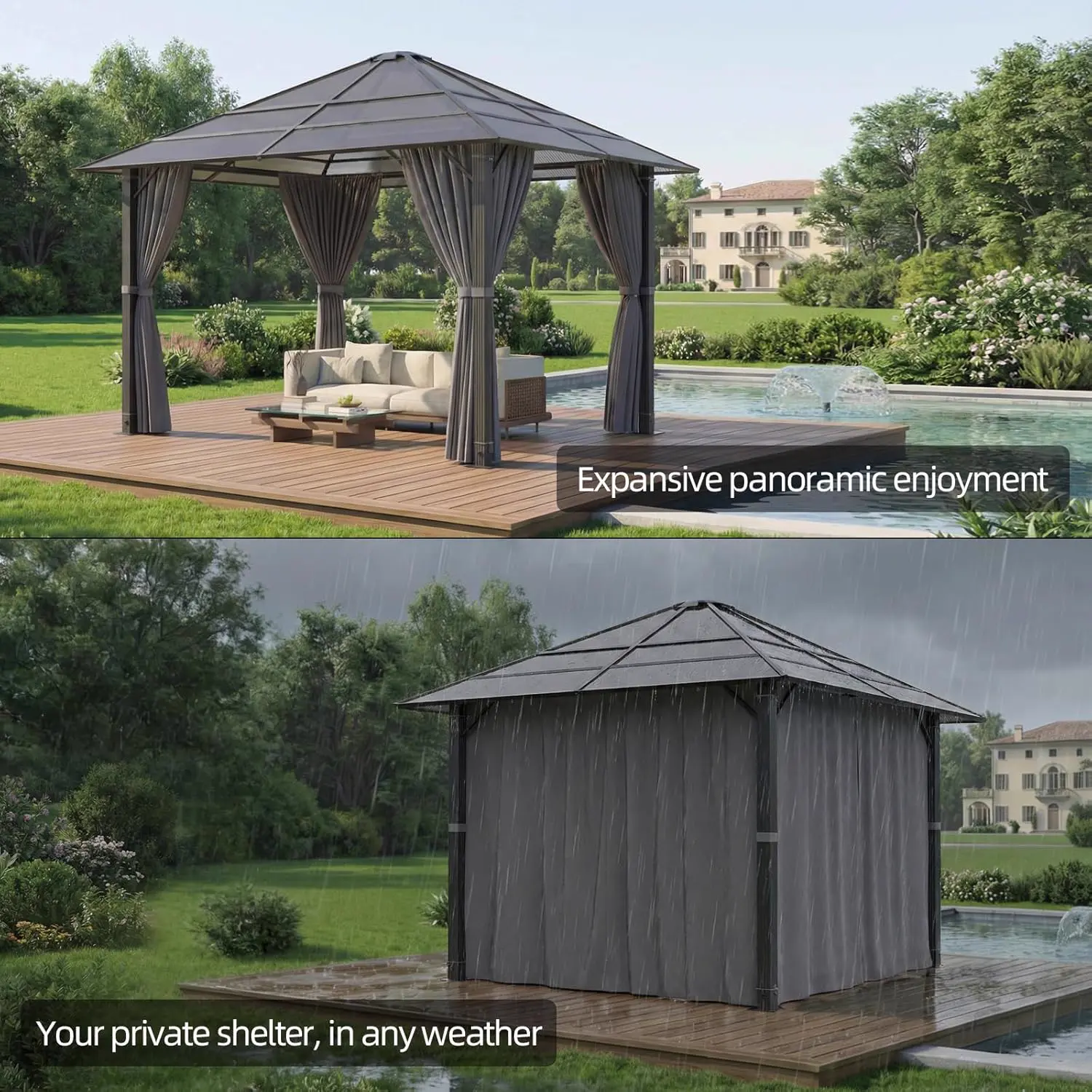 Pergola en aluminium 3x3m vue 5