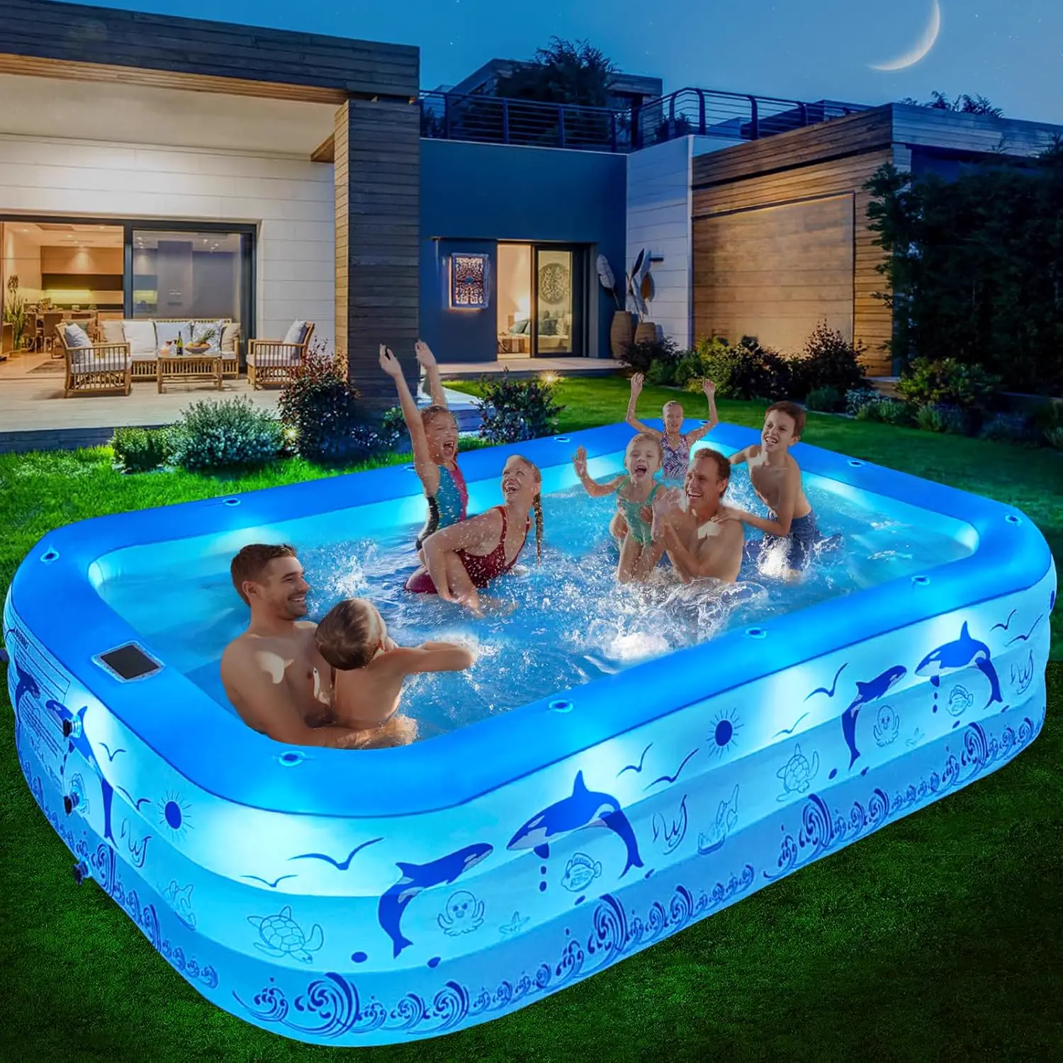 LanOcean Piscine Gonflable Adulte avec Lumières