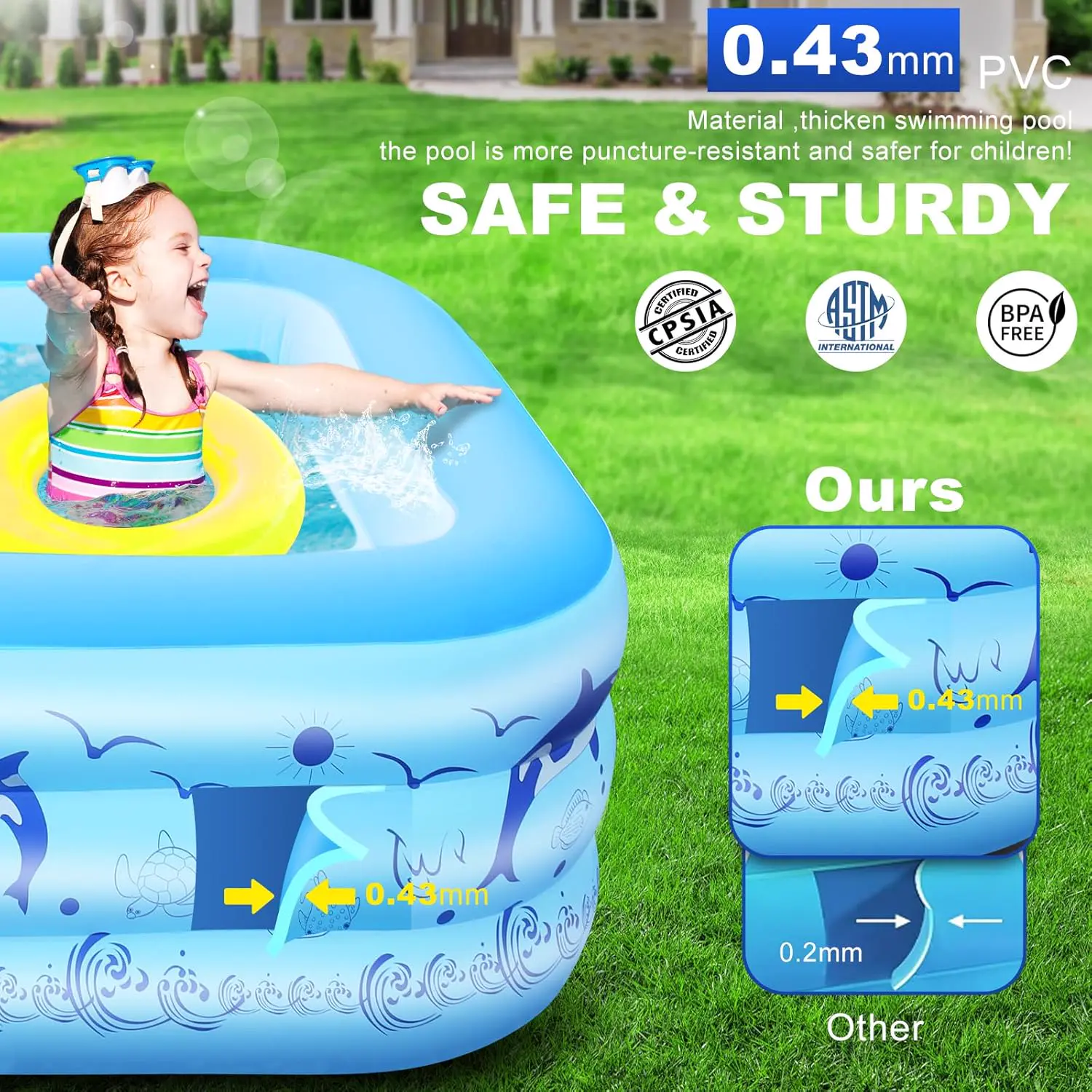 Piscine hors sol 150 × 55 cm vue 5