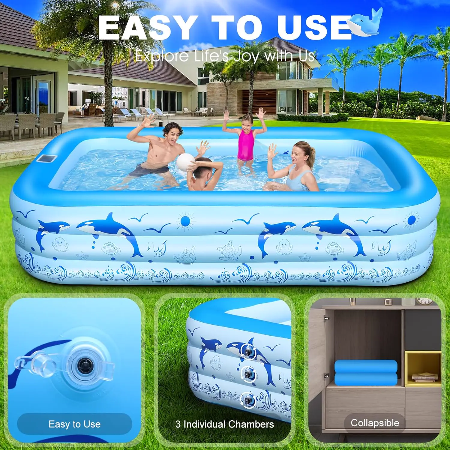 Piscine hors sol 150 × 55 cm vue 6