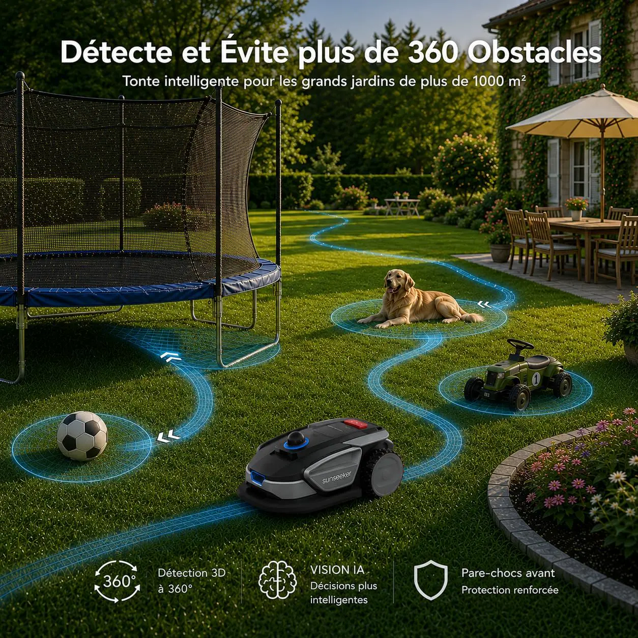 Robot tondeuse gris 1000 m² vue 5