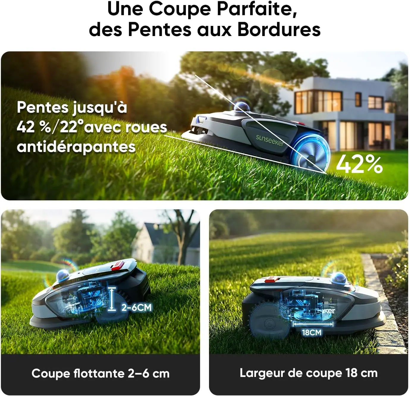 Robot tondeuse gris 1000 m² vue 8