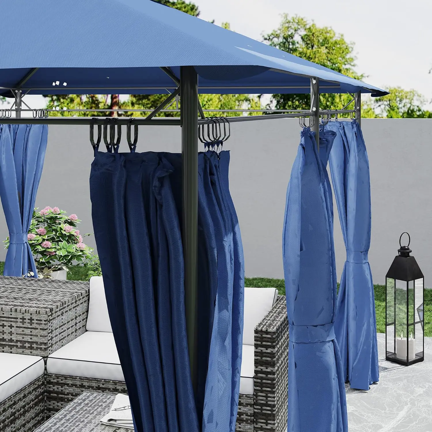 Tonnelle en métal bleu 3x4m vue 9