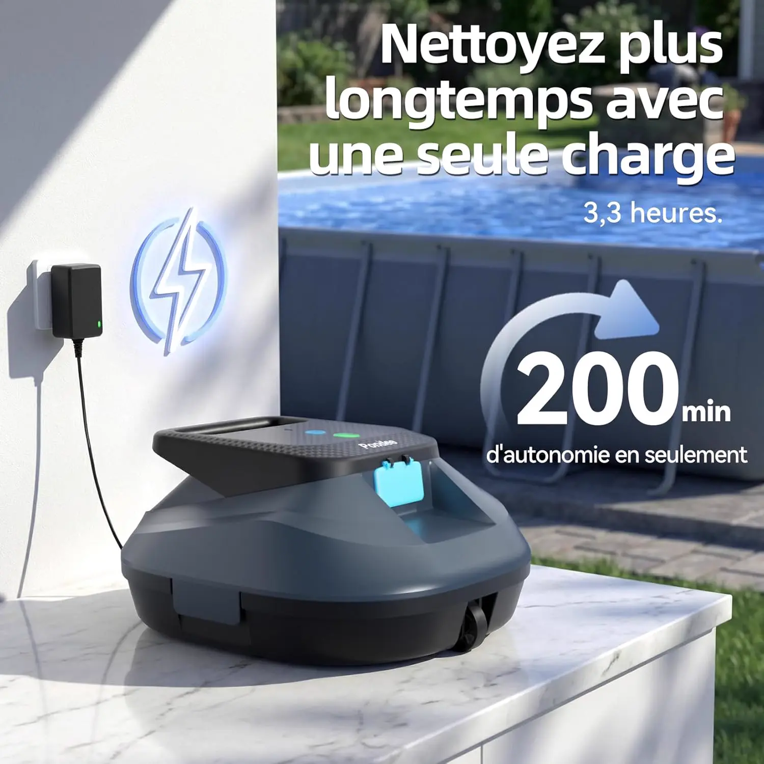 Robot piscine 120 m² vue 4
