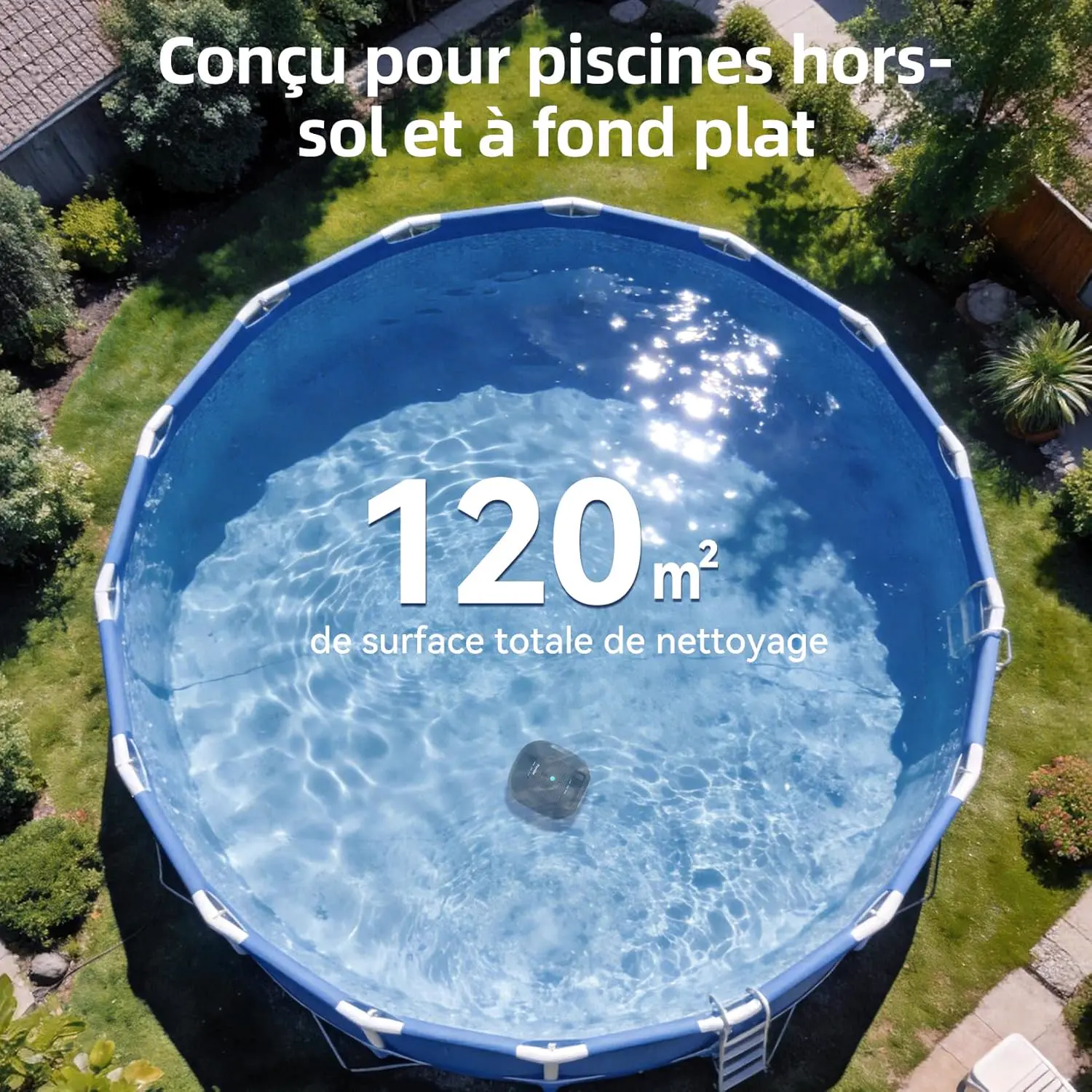 Robot piscine 120 m² vue 5