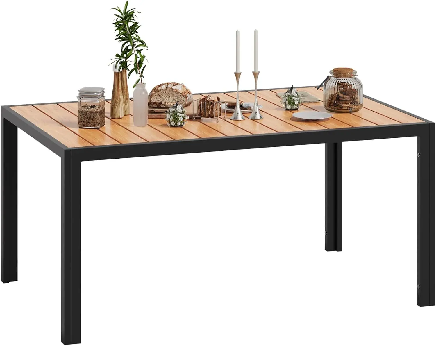 Table de jardin 6 places en aluminium naturel 80 x 72 cm vue 8