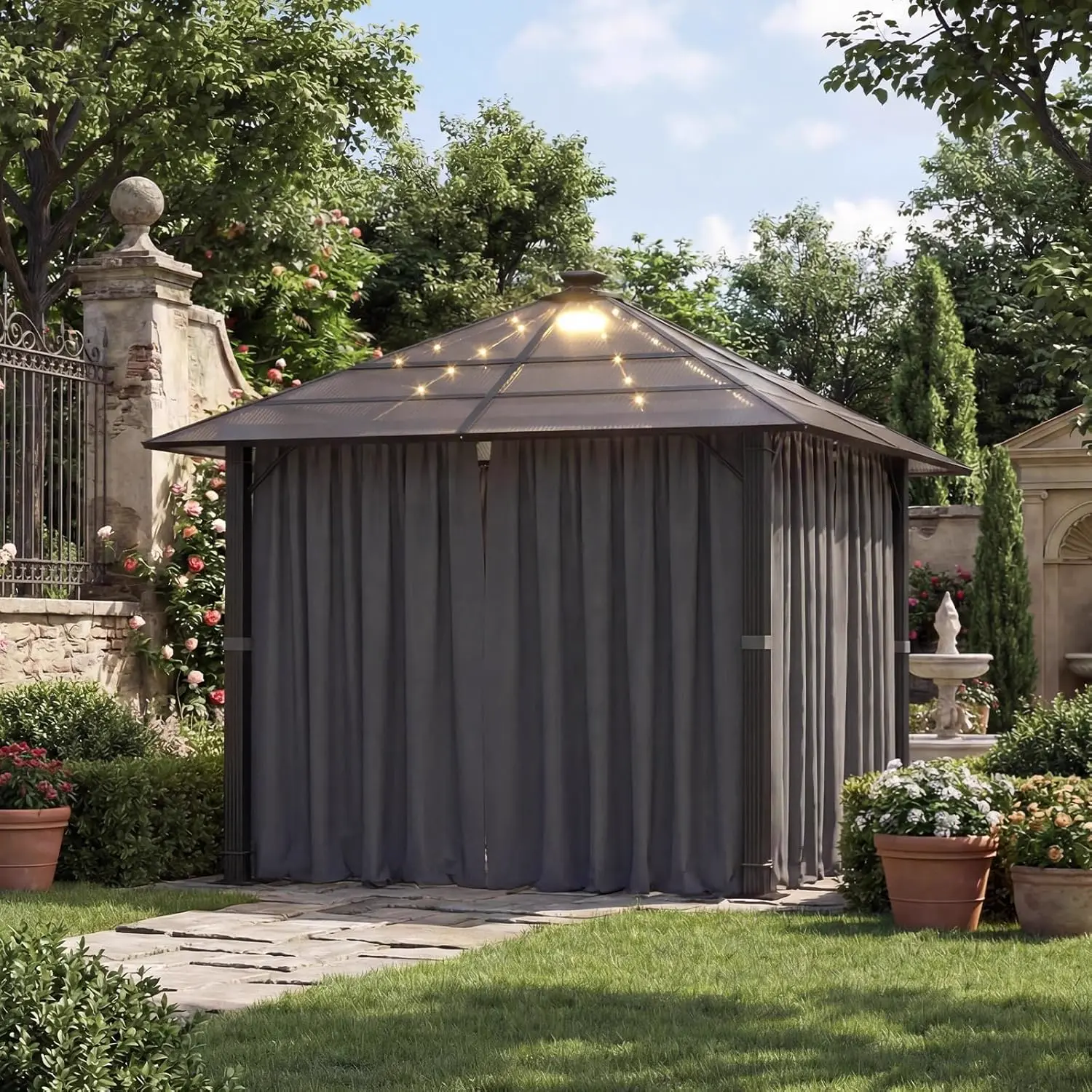 Pergola en aluminium 3 x 3 m vue 2