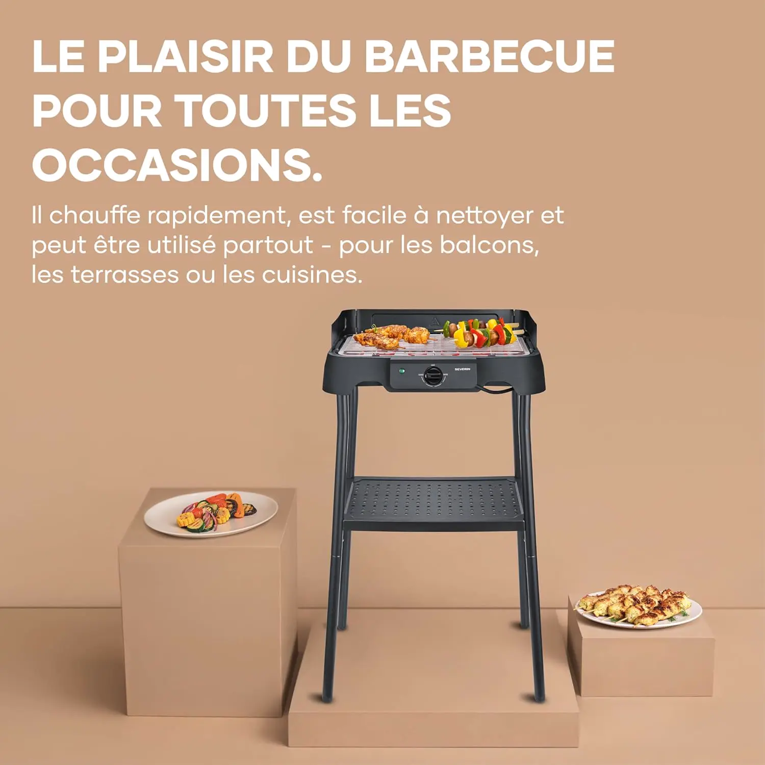 Barbecue électrique en acier noir 38 x 22 cm vue 5