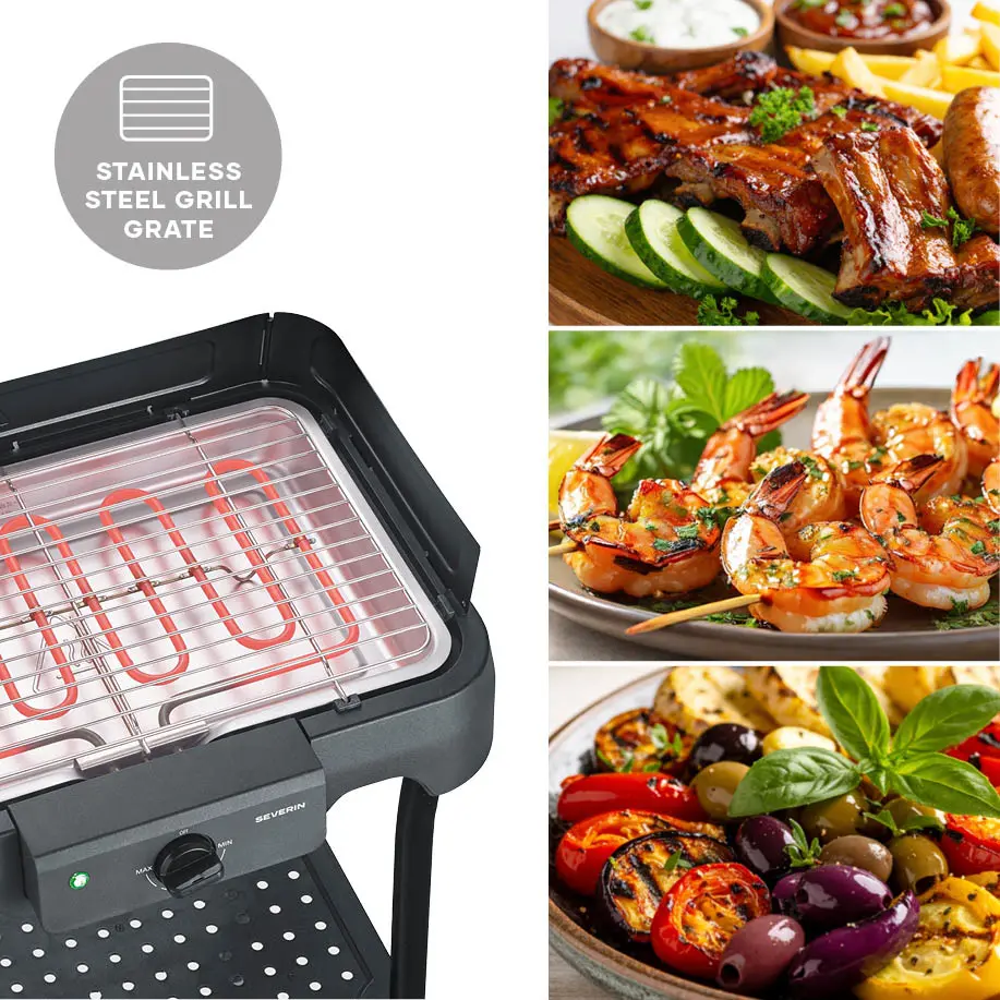 Barbecue électrique en métal noir 45x30cm — contenu détaillé 3