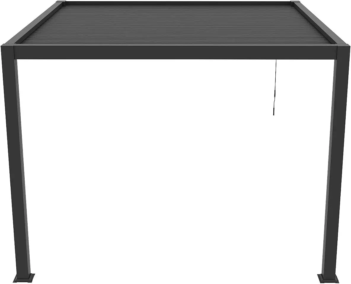 Pergola en aluminium anthracite 9,36 m² adossée vue 2