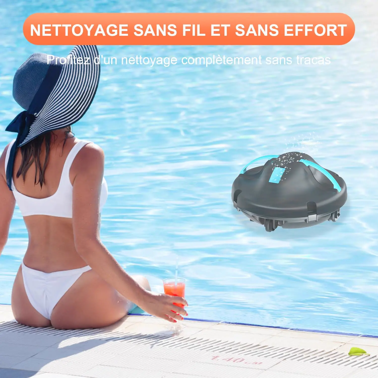 Robot piscine bleu 102 m² vue 2