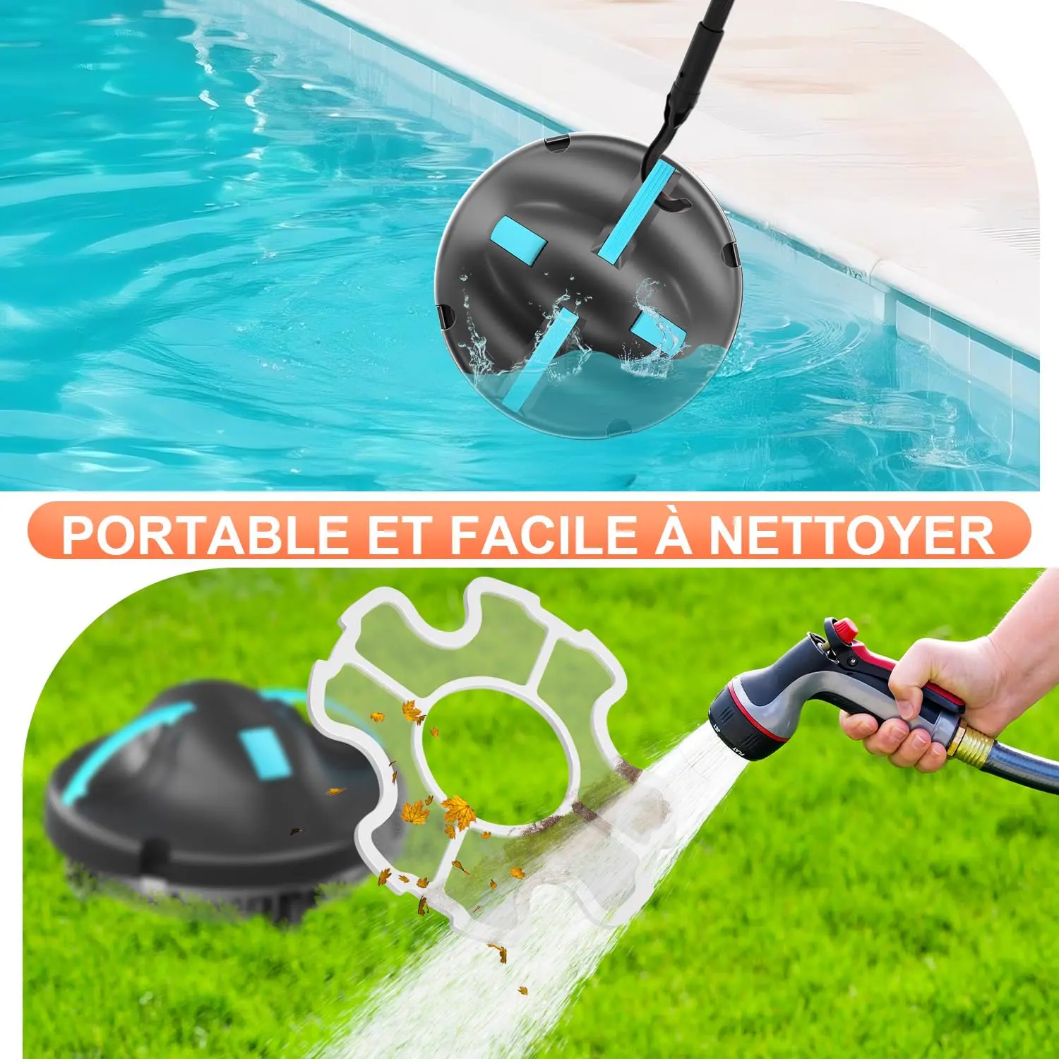 Robot piscine bleu 102 m² vue 7