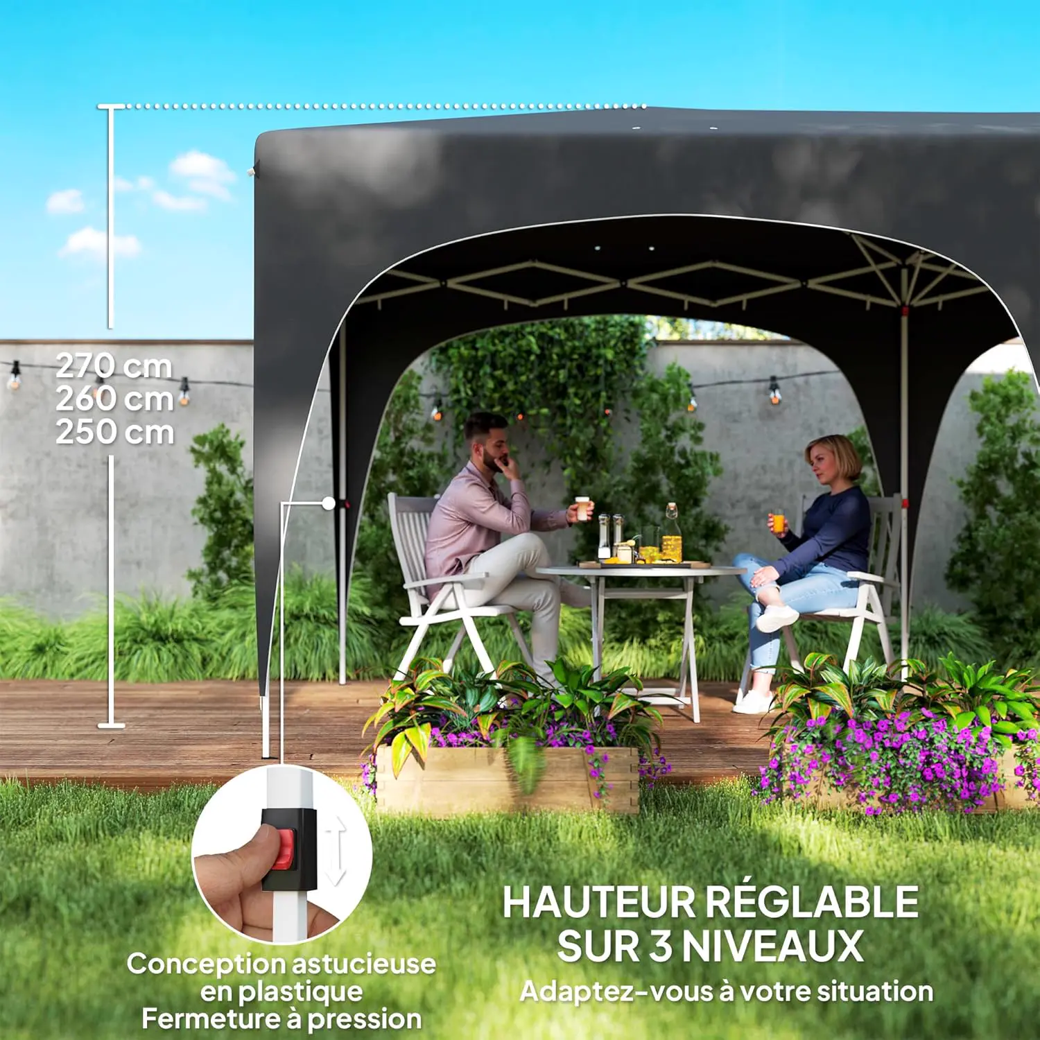 Tonnelle sable 3 x 6 m vue 4