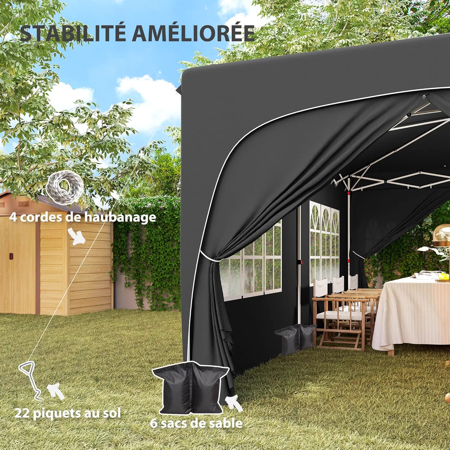 Tonnelle sable 3 x 6 m vue 8