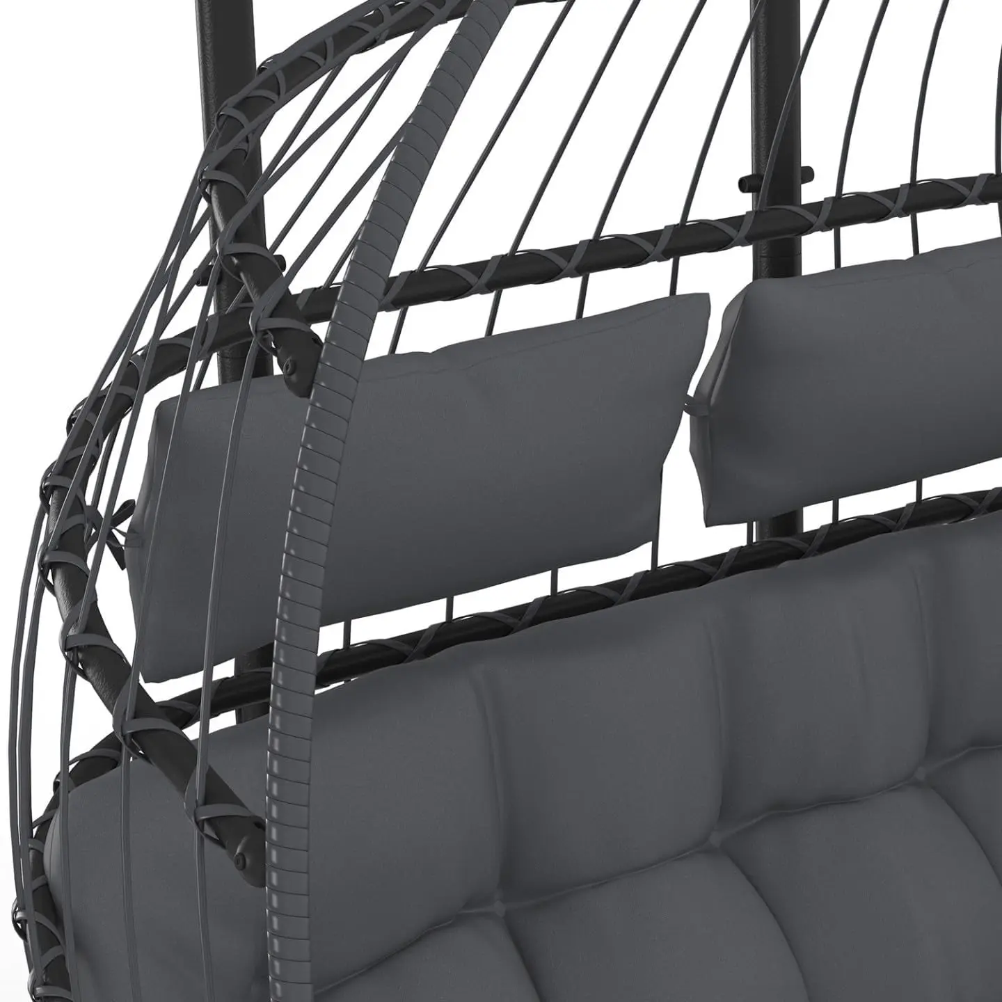 Fauteuils suspendus 2 places en acier gris vue 7