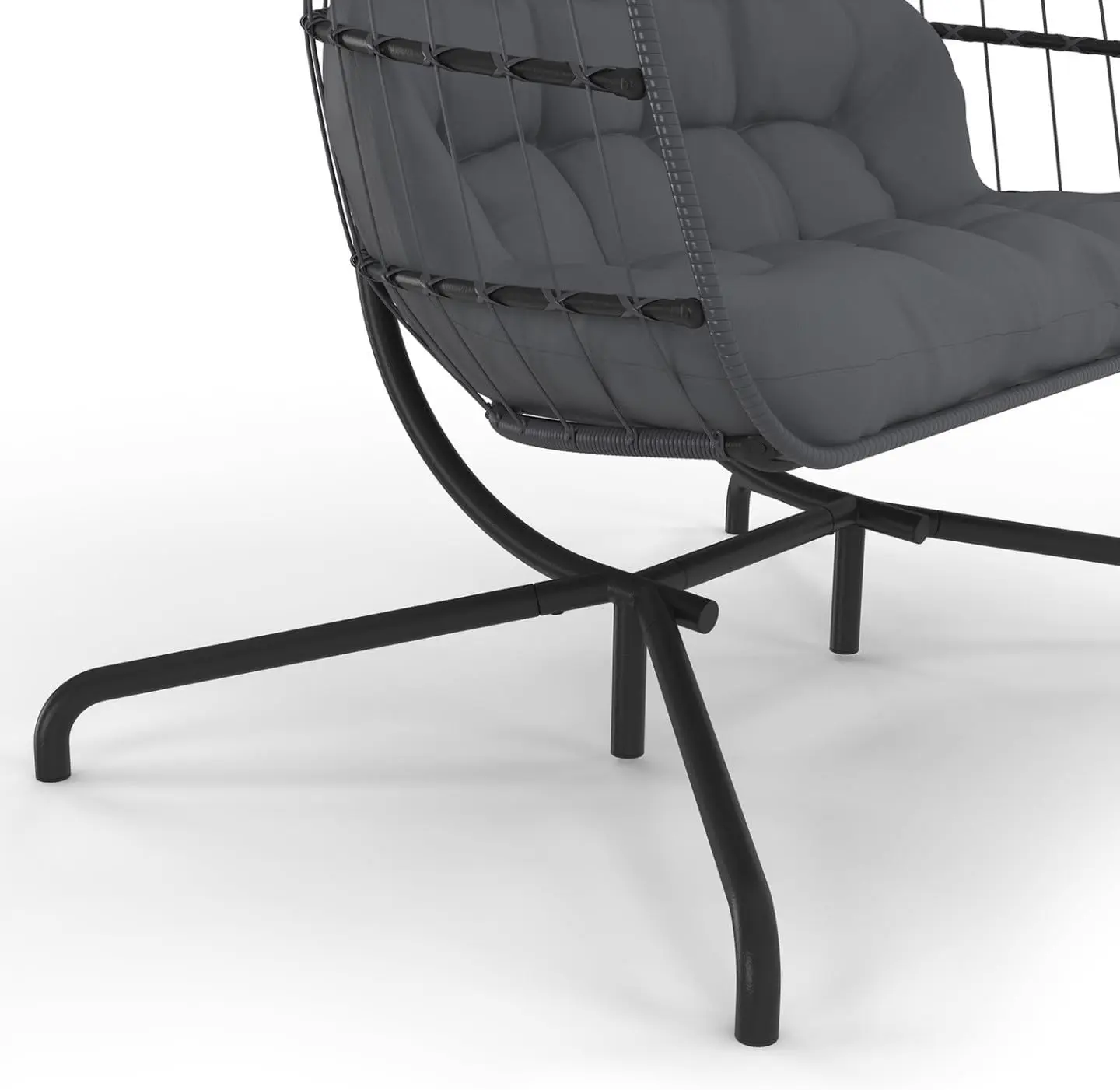 Fauteuils suspendus 2 places en acier gris vue 8