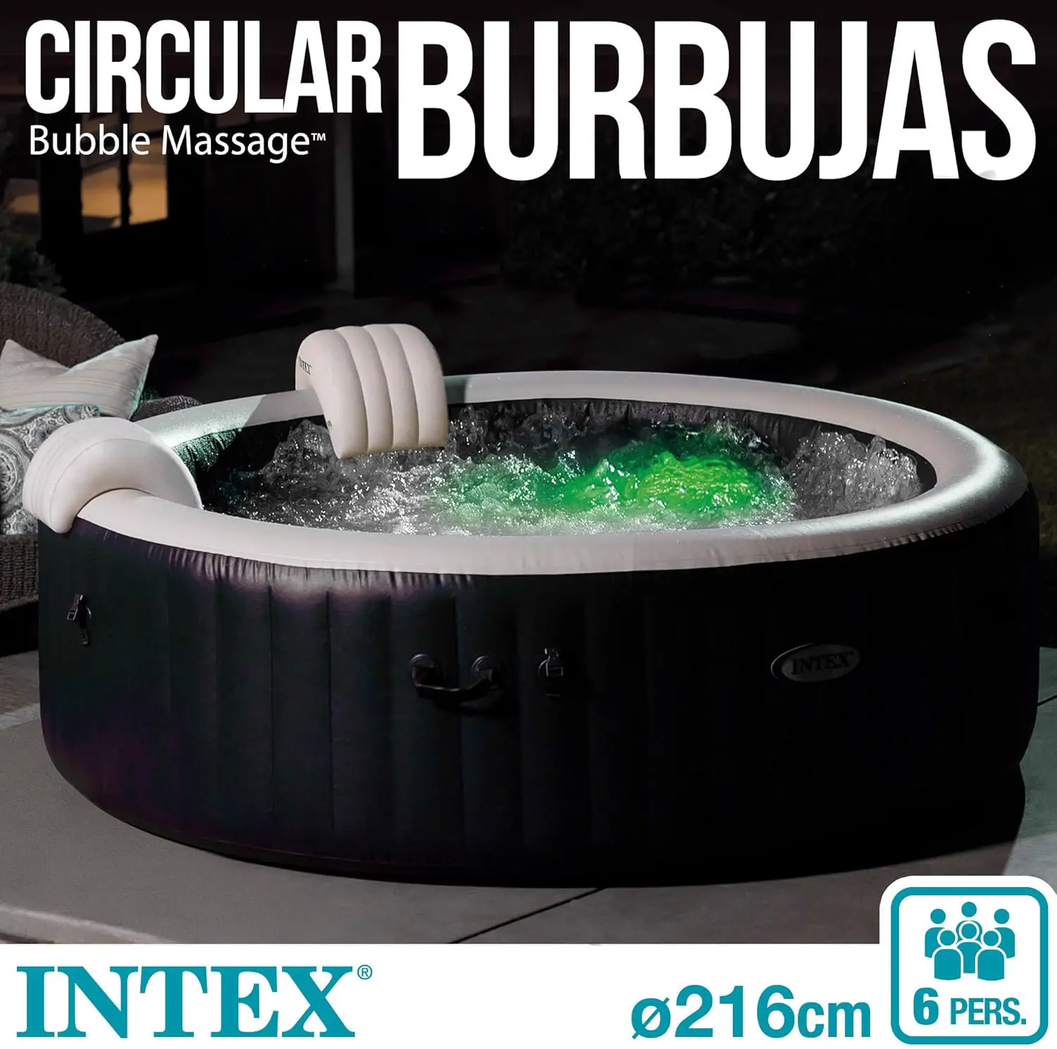 Spa gonflable 6 personnes 6 places 2,16 x 0,71 m vue 3