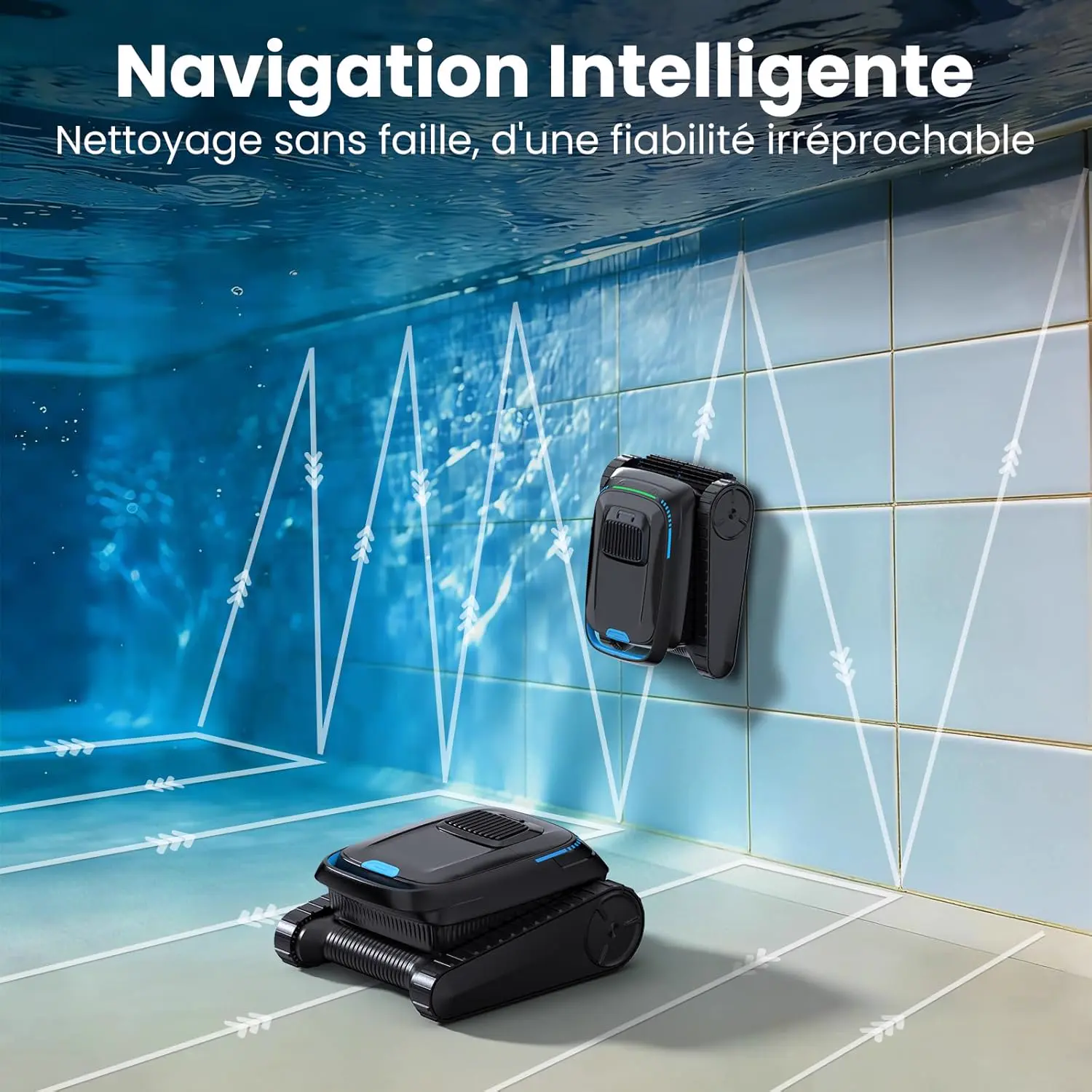 Robot piscine sable 170 m² vue 3