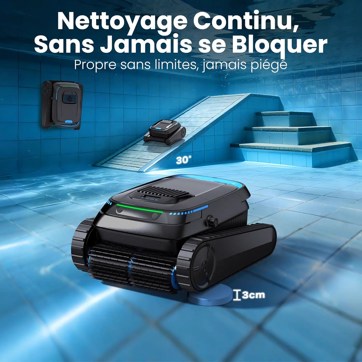 Robot piscine sable 170 m² vue 5