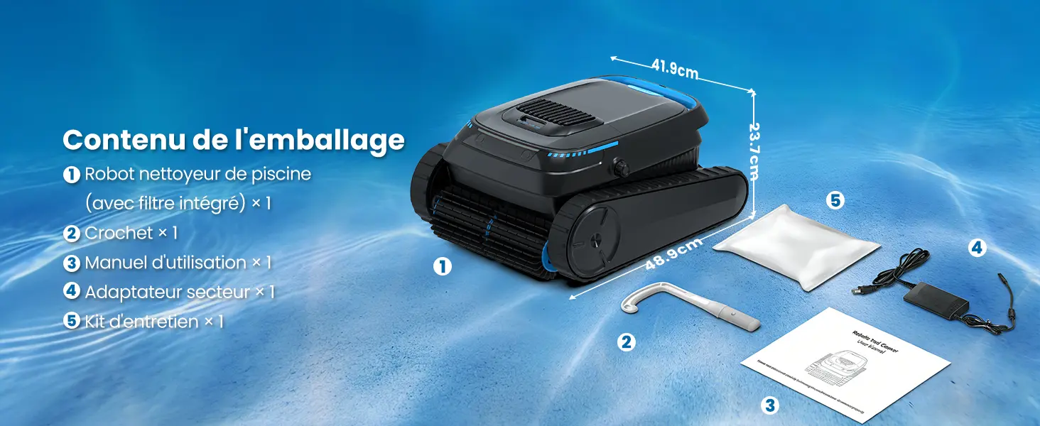 Robot piscine sable 170 m² — contenu détaillé 14