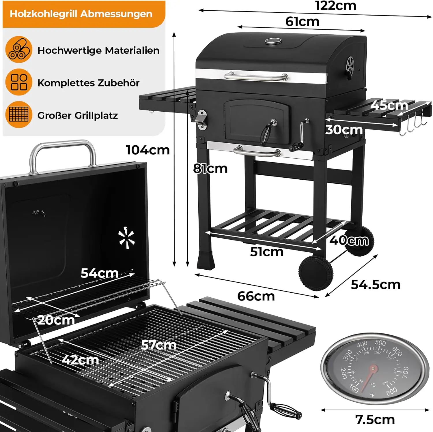 Barbecue weber 8 places en métal 57 x 42 cm vue 2