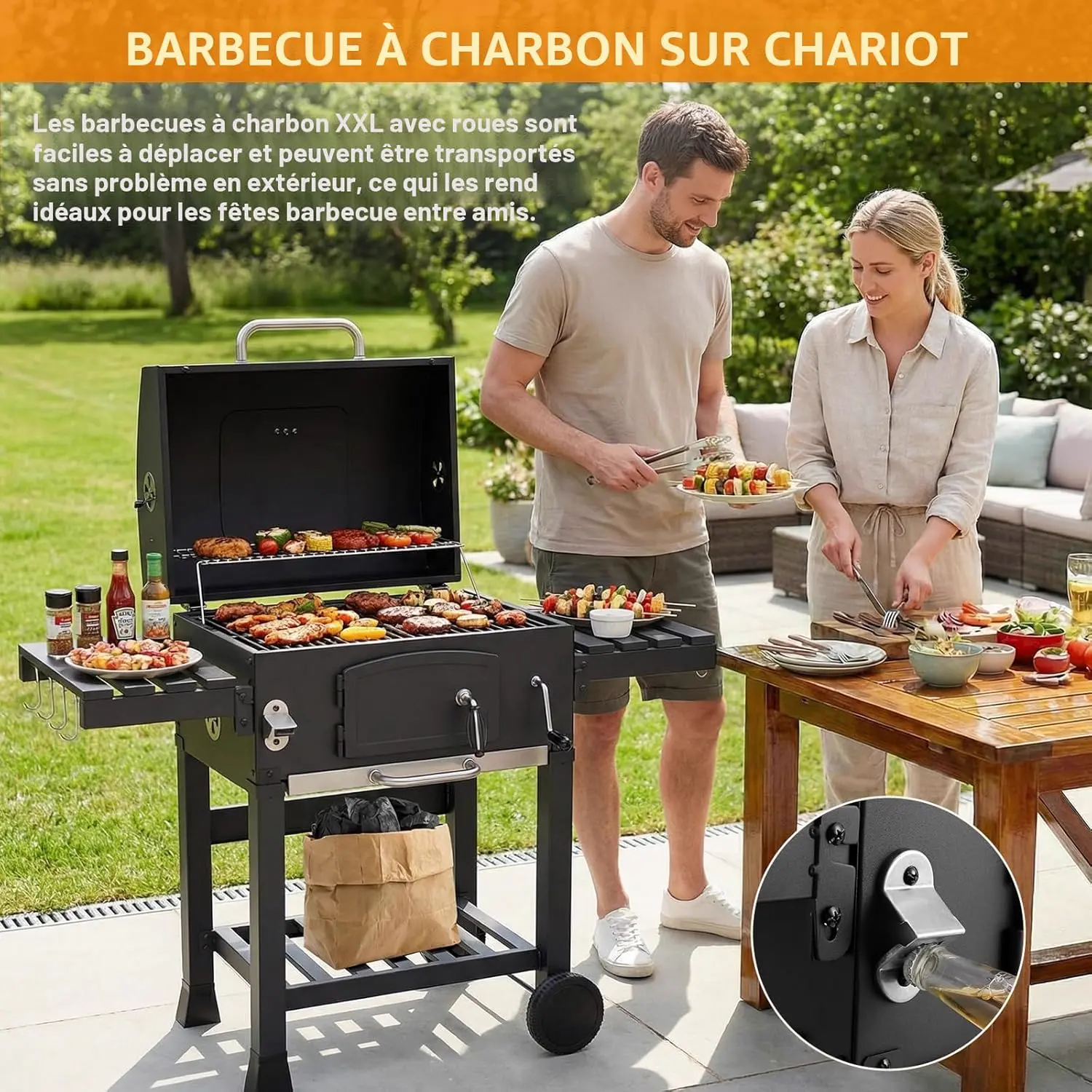Barbecue weber 8 places en métal 57 x 42 cm vue 5