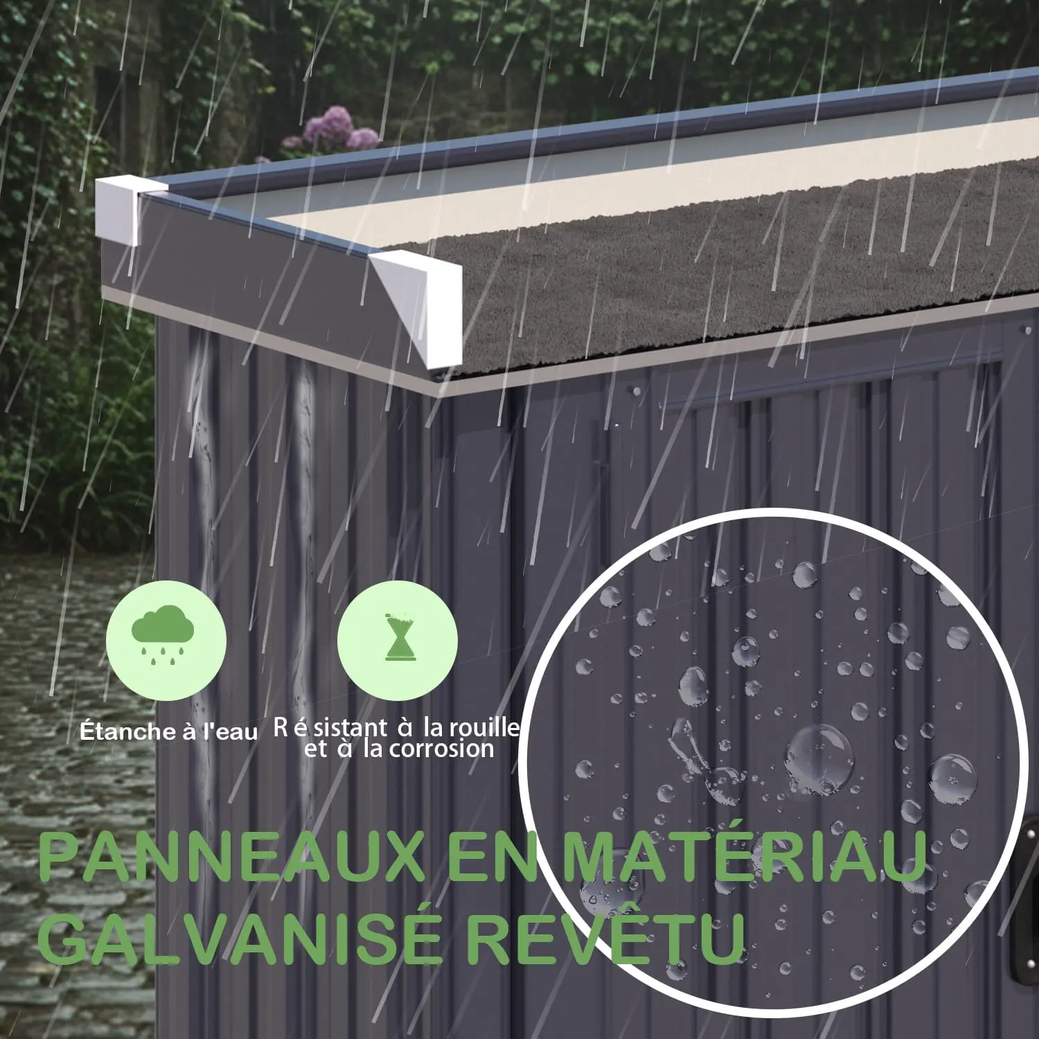 Abri de jardin en métal en métal gris vue 6