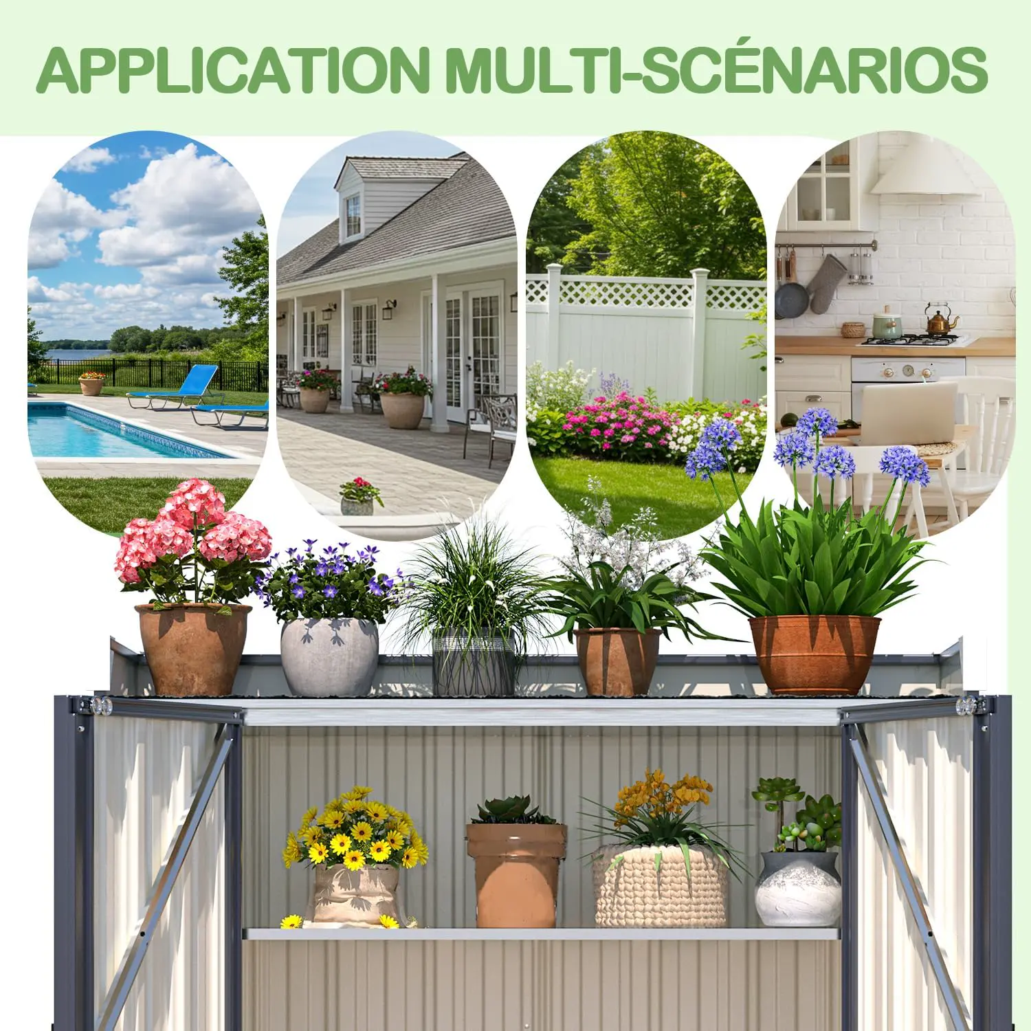 Abri de jardin en métal en métal gris vue 8