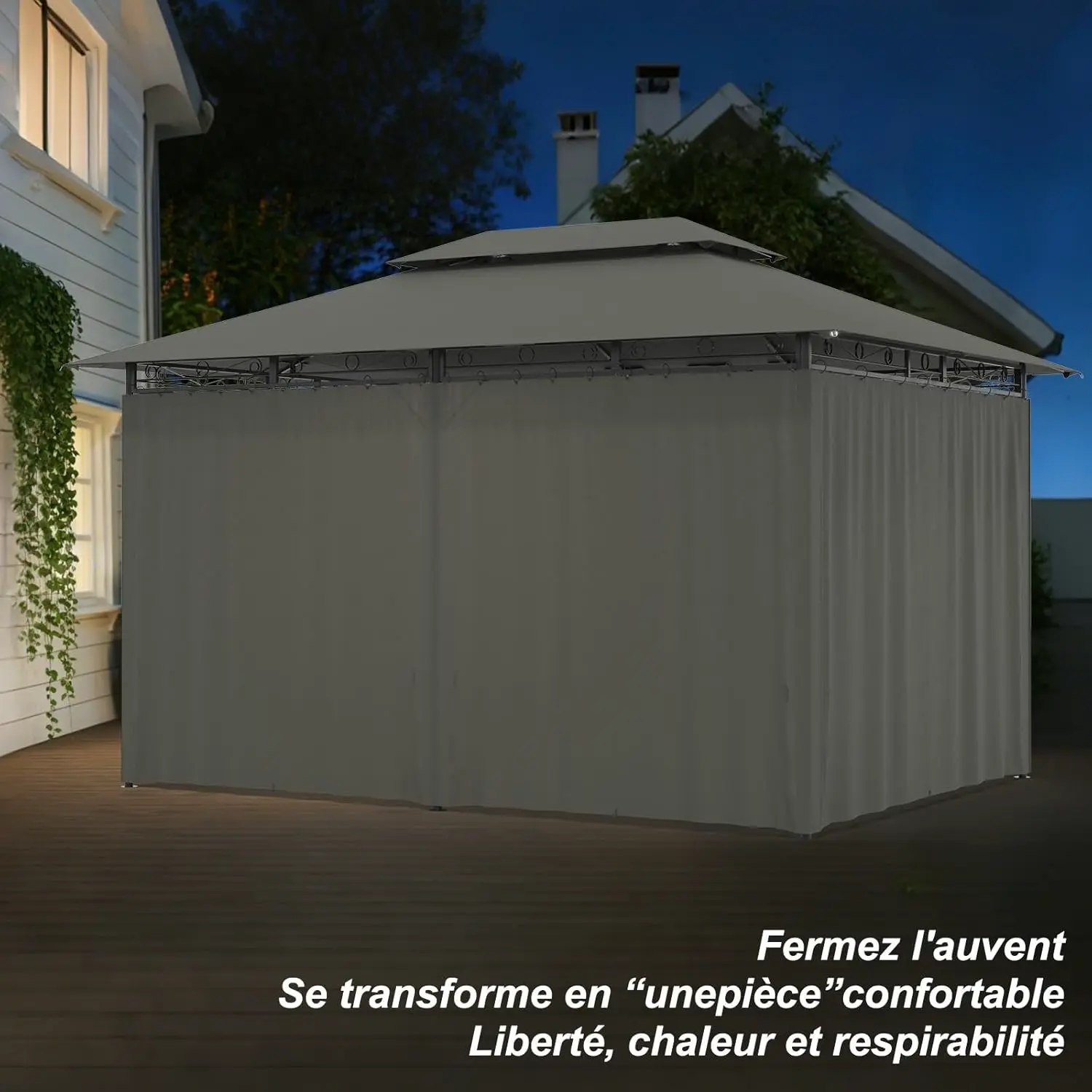 Tonnelle en métal gris 3x4m vue 7
