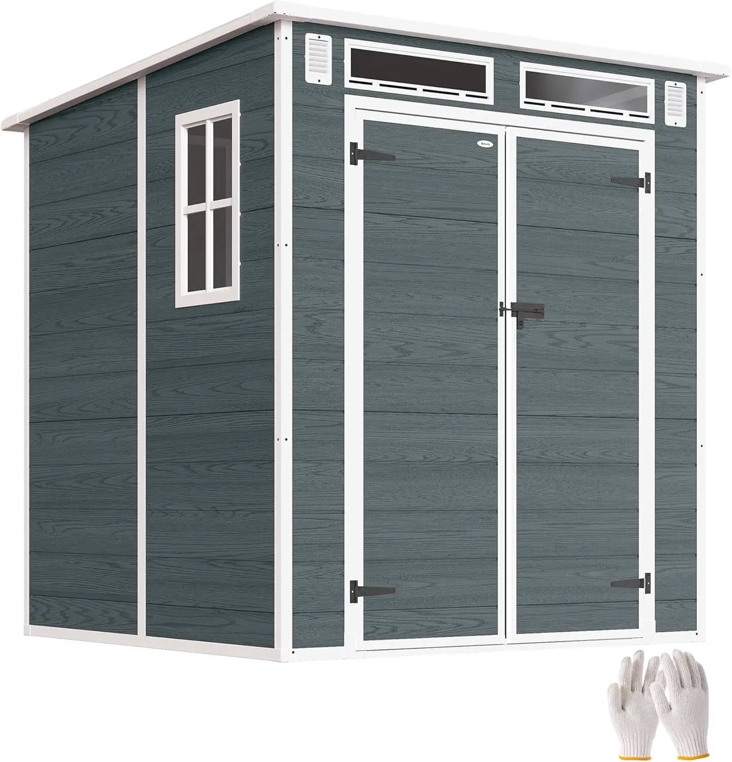 Outsunny Abri de Jardin en Résine 3,3 m² avec Double Porte