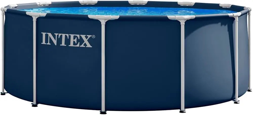 Intex 28930GH Ensemble de Piscine avec Cadre en métal Bleu Marine