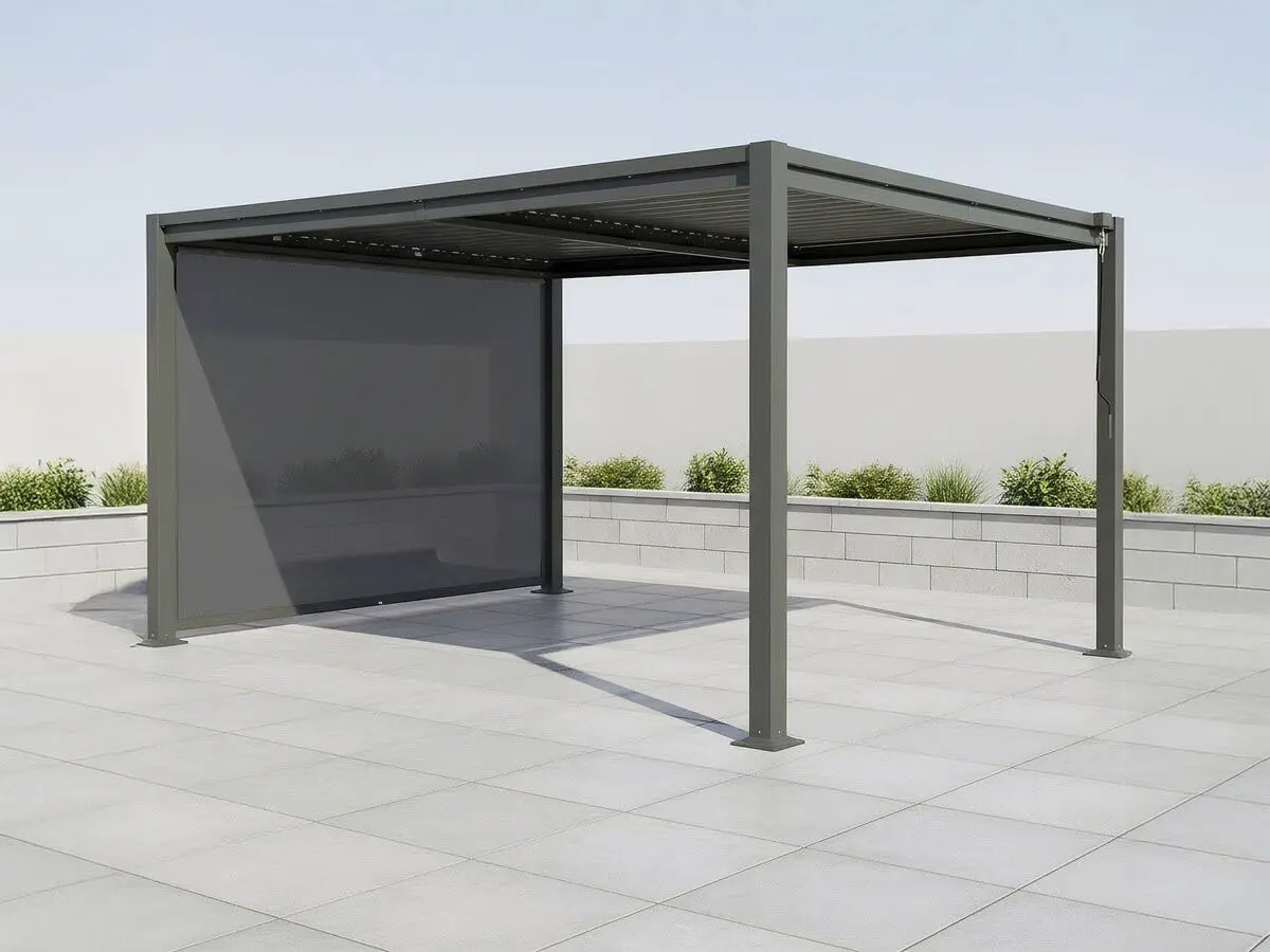 Pergola en acier gris 3 x 4 m vue 2