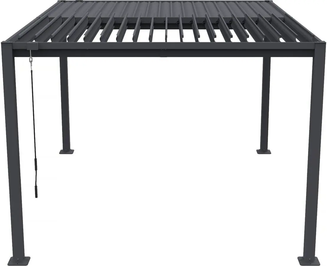 Pergola en acier gris 3 x 4 m vue 6