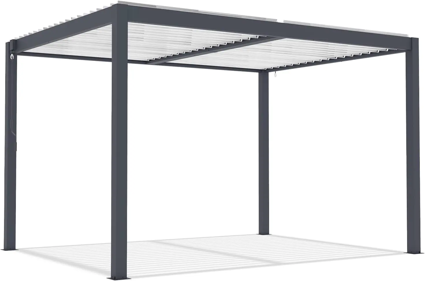 Pergola en acier gris 11,8 m² autoportée vue 6