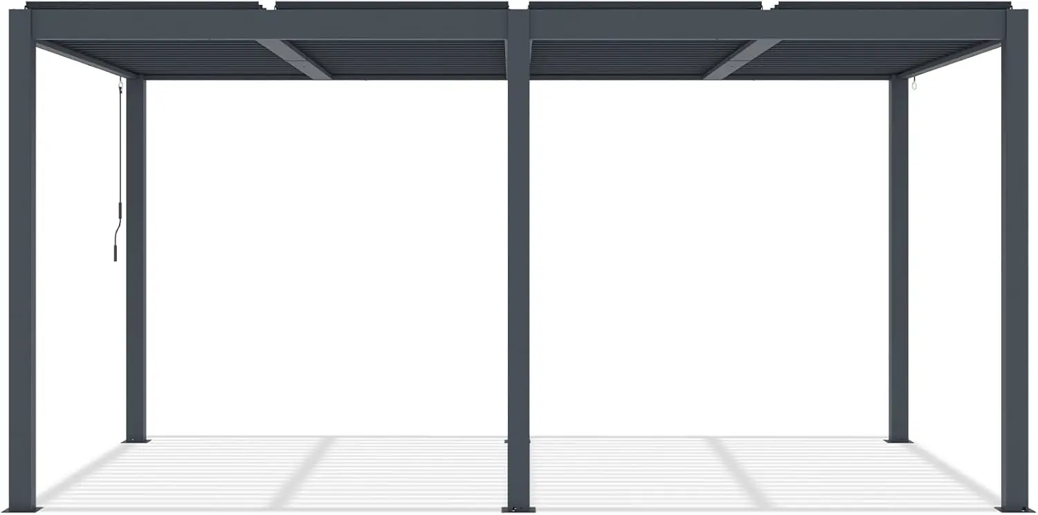 Pergola en aluminium gris 15,5 m² autoportée vue 4