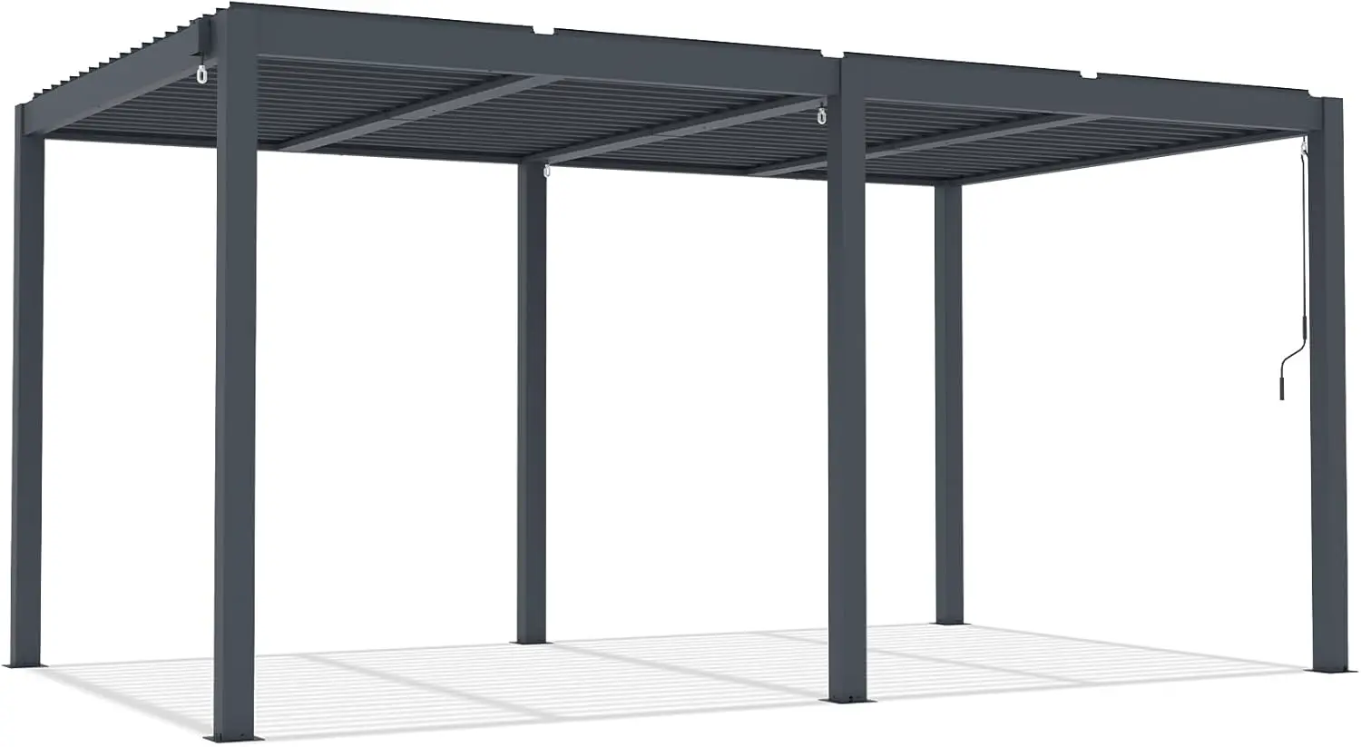 Pergola en aluminium gris 15,5 m² autoportée vue 6