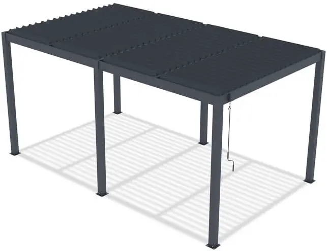 Pergola en aluminium gris 15,5 m² autoportée vue 7