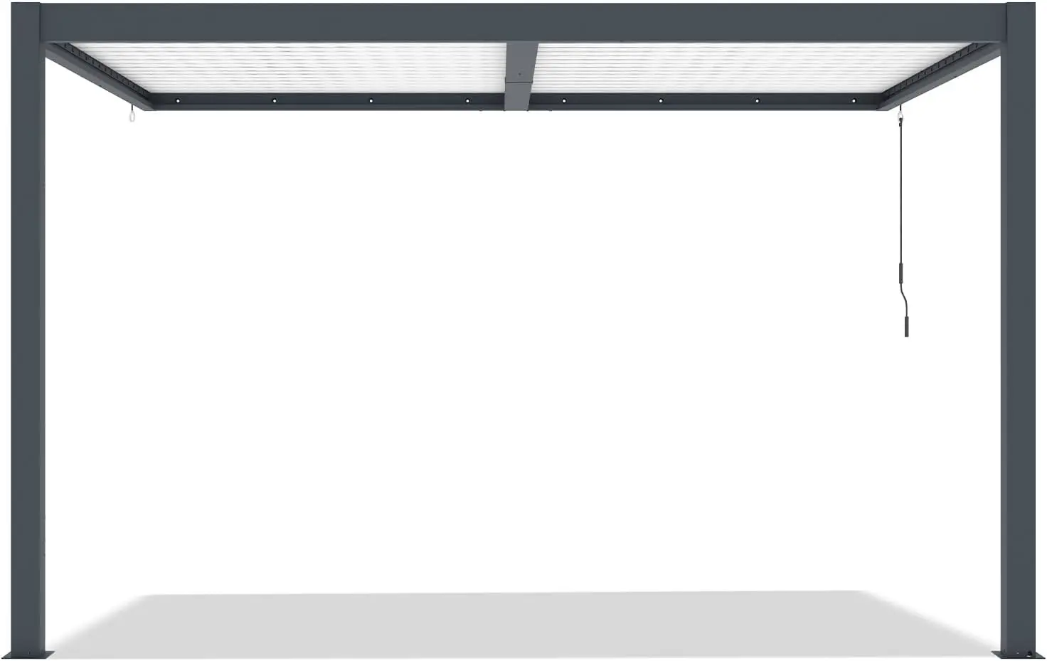 Pergola en aluminium gris 11,8 m² adossée vue 4
