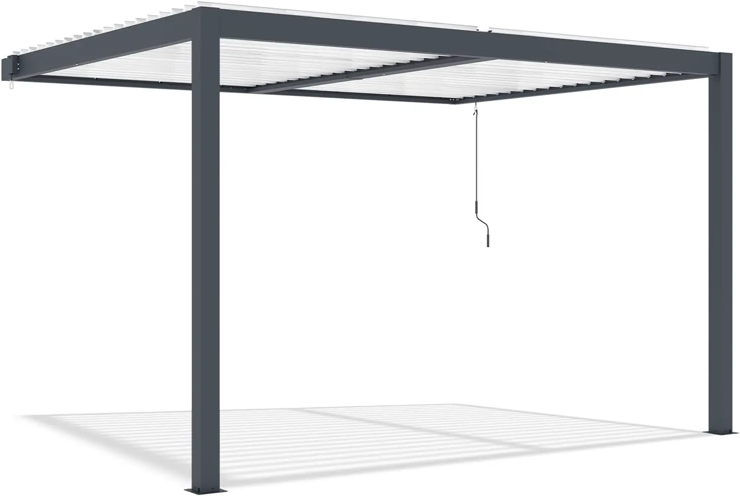 Pergola en aluminium gris 11,8 m² adossée vue 6
