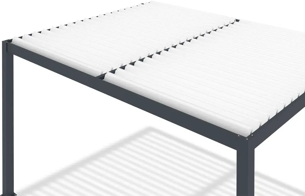 Pergola en aluminium gris 11,8 m² adossée vue 7